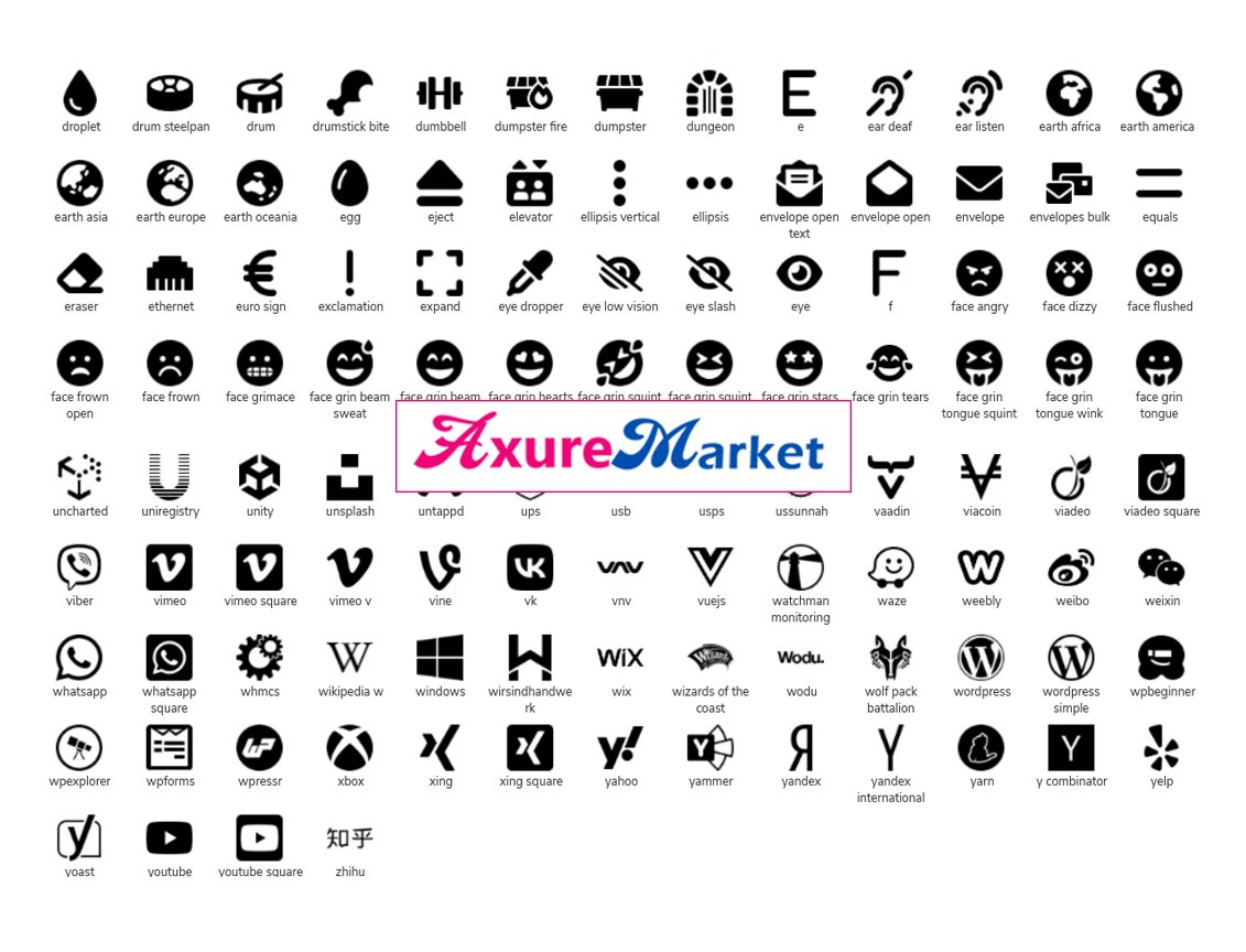 Font Awesome 6 Axure Widget Library